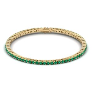 Amira Gold — Green Emerald Tennis Bracelet