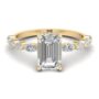 Amira Gold — Zahra: Emerald Diamond Solitaire Marquise and Round band