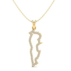 Amira Gold — Lebanon Map diamond Necklace