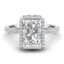Amira Gold — Nora: Certified Radiant Diamond Ring with Flowless Halo