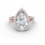 Amira Gold — Lujain: Pear Diamond Split Band Engagement Ring