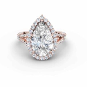 Amira Gold — Lujain: Pear Diamond Split Band Engagement Ring