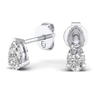 Amira Gold — Certified 4CT Pear Diamond Studs