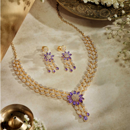 Amira Gold — Uncut Diamond Necklace Set