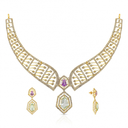 Amira Gold — Uncut Diamond Necklace Set
