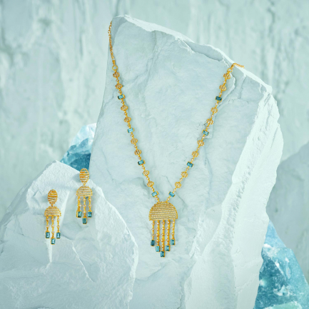 Amira Gold — Uncut Diamond Necklace Set