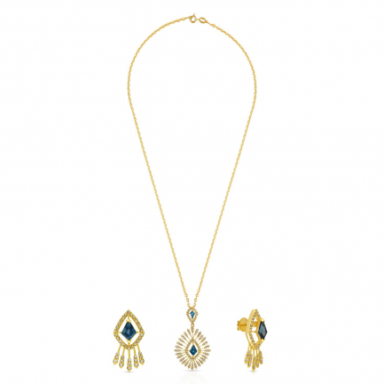 Amira Gold — Uncut Diamond Pendant Set