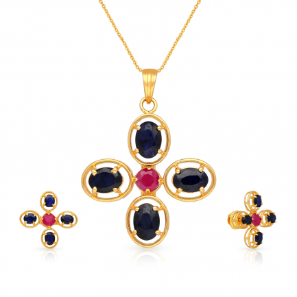 Amira Gold — Gemstone Pendant Set