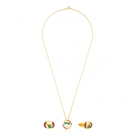 Amira Gold — Gemstone Pendant Set