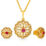 Amira Gold — Uncut Diamond Pendant Set