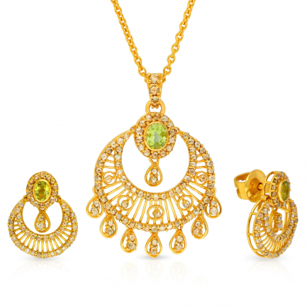 Amira Gold — Uncut Diamond Pendant Set
