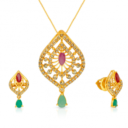 Amira Gold — Uncut Diamond Pendant Set