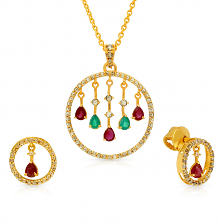 Amira Gold — Uncut Diamond Pendant Set