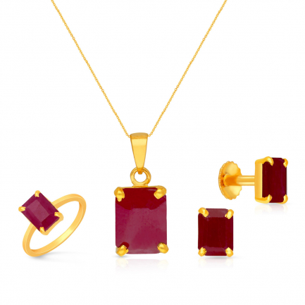 Amira Gold — Gemstone Pendant Set
