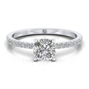 Amira Gold — Layan: Certified Cushion Pave Diamond Ring