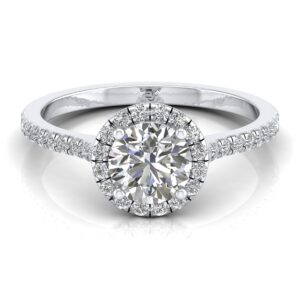 Amira Gold — Nabila: Certified Round Diamond halo ring
