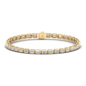 Amira Gold — Certified Emerald Bezel Diamond Tennis Bracelet