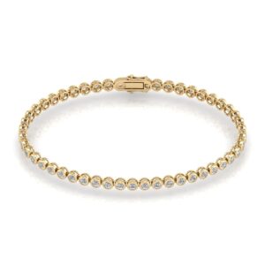 Amira Gold — Certified Bezel Diamond Tennis Bracelet 3CT