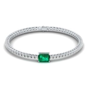 Amira Gold — Certified Tennis Bracelet with Emerald gemstone