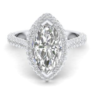 Amira Gold — Reem: Certified Three Row Band Marquise Diamond Ring