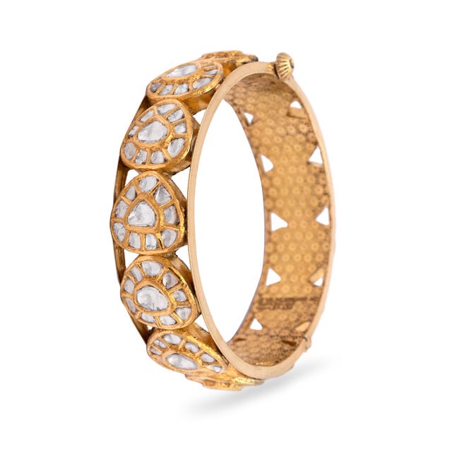 Amira Gold Pear Shaped Diamond Heritage Bangle