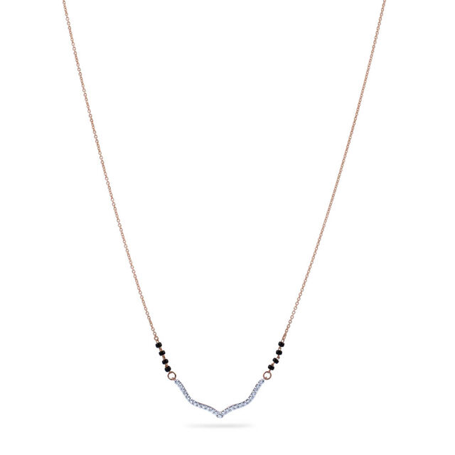 Amira Gold Chevron Charm Diamond Mangalsutra