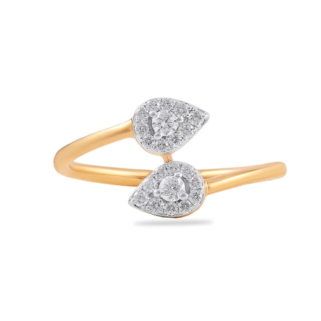 Amira Gold Twin Peak Diamond Solitaire Ring - Image 2