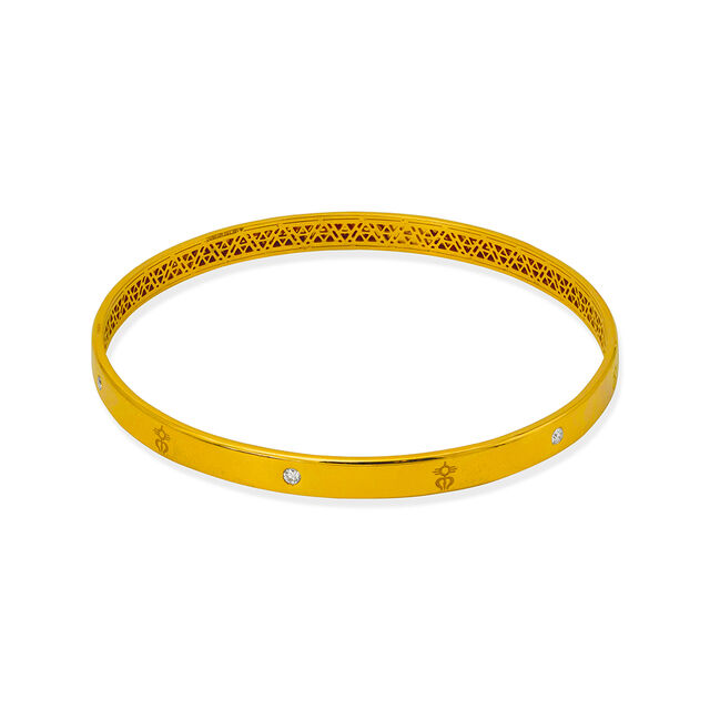 Amira Gold Trishool Diamond Bangle - Image 3