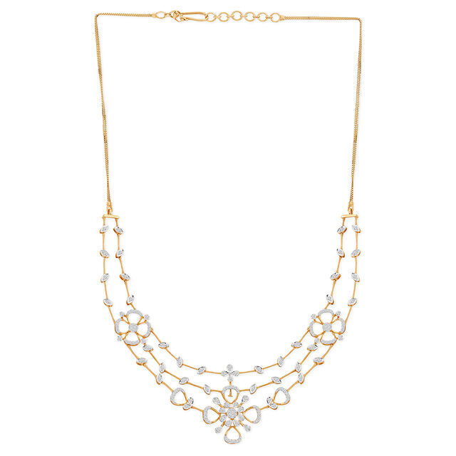 Amira Gold 18 Kt White Gold Neckwear With Round Diamond For Women In Wedding Category