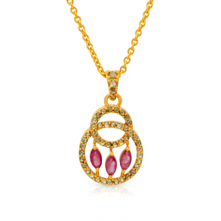 Amira Gold — Uncut Diamond Pendant