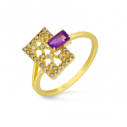 Amira Gold — Uncut Diamond Ring