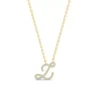 Amira Gold — Script Initial Diamond Necklace