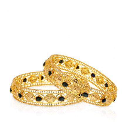 Amira Gold — Gemstone Bangle Set