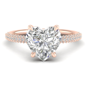 Amira Gold — Alma: Heart Diamond Solitaire micro pave band