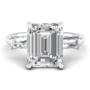 Amira Gold — Badia: Certified Emerald Ring with Tapered side Baguette