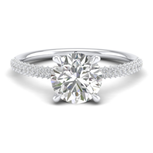 Amira Gold — Shaima: Round Diamond Solitaire micro pave band